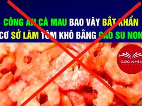Triệu tập người đàn ông Hà Nội tung tin giả 'tôm khô Cà Mau làm bằng cao su non'