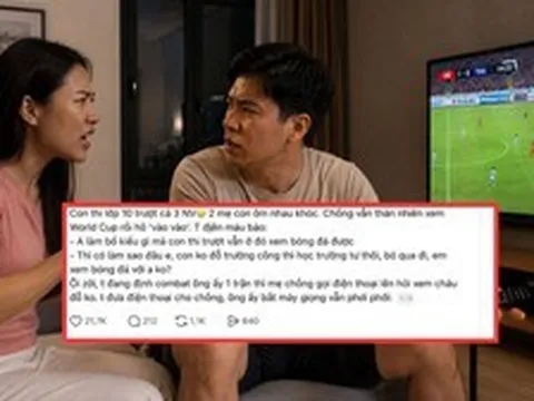 Vợ trách "con thi trượt lớp 10 mà chồng vẫn ngồi xem World Cup", cuộc điện thoại sau đó khiến tình huống xoay "180 độ"
