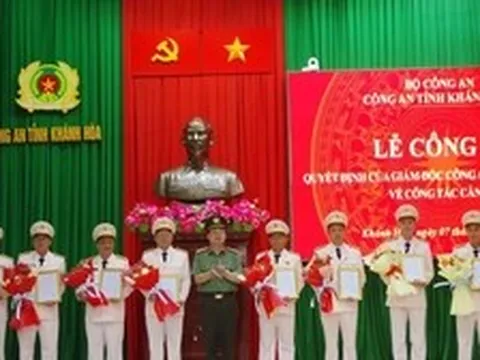 Công an tỉnh Khánh Hòa công bố quyết định về công tác cán bộ