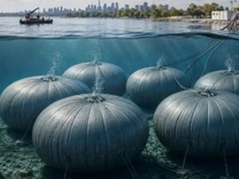 Phát hiện 6 quả “bóng bay” cao bằng tòa nhà 3 tầng nén xuống độ sâu 60 mét, công trình lưu trữ năng lượng khổng lồ của thế giới lộ diện