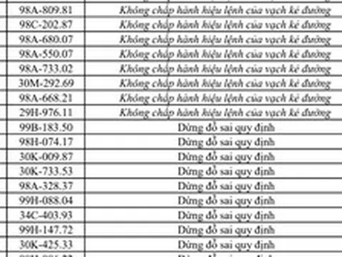 Công an đề nghị 331 chủ phương tiện vi phạm có biển số sau nhanh chóng nộp phạt nguội theo Nghị định 168