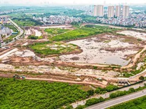 Cận cảnh hồ điều hòa hơn 30 ha đang thành hình ở cửa ngõ phía Đông Hà Nội