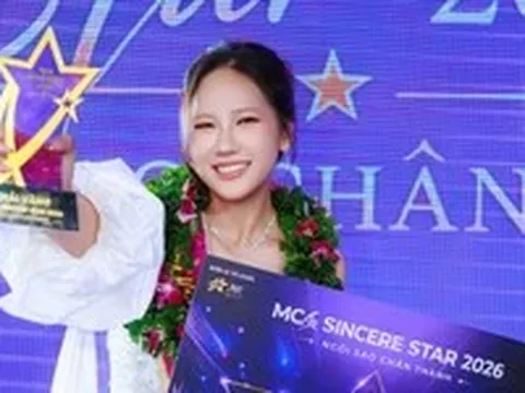 Nhật Khánh đoạt giải vàng cuộc thi MC Sincere Star 2026