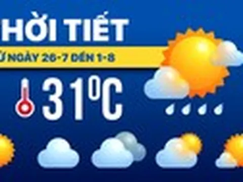 Dự báo thời tiết từ 26-7 đến 1-8: Cả nước mưa dông, chú ý ngập lụt, lũ quét, sạt lở