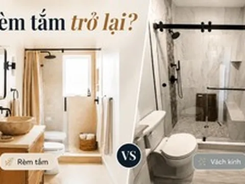 Vì sao nhiều gia đình quay lại dùng rèm tắm thay vì làm vách kính kín?