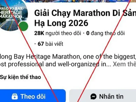 Cảnh báo fanpage giả mạo giải chạy Marathon Quốc tế di sản Hạ Long để lừa đảo