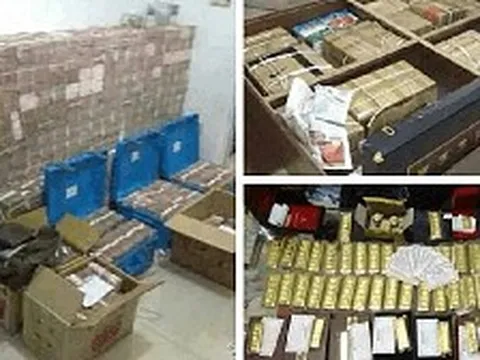 Tịch thu 37kg vàng trị giá 136 tỷ đồng, 445 tỷ đồng tiền mặt xếp thành thùng và 68 giấy tờ BĐS tại nhà giám đốc công ty cấp nước ở Trung Quốc