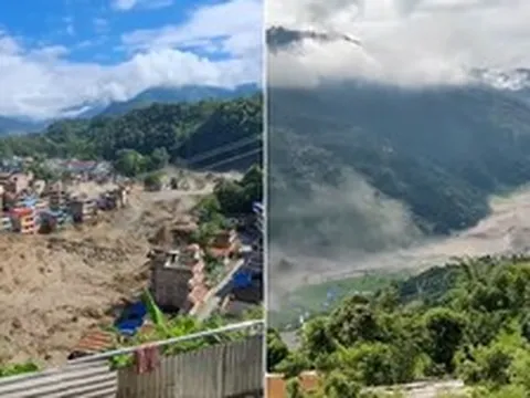 Trời không mưa lớn, nhưng ‘bức tường nước’ có thể cao gần 50m từ đâu ập xuống Nepal?