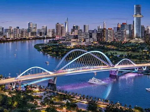 Ngắm phối cảnh cầu Thủ Thiêm 4 với 4 vòm sóng trên sông Sài Gòn