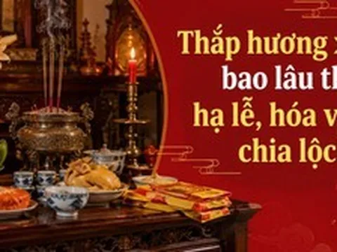 Thắp hương xong bao lâu thì hạ lễ, hóa vàng, chia lộc?