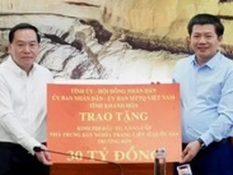 Khánh Hòa hỗ trợ Quảng Trị 30 tỉ đồng nâng cấp nhà trưng bày tại Nghĩa trang liệt sĩ Trường Sơn