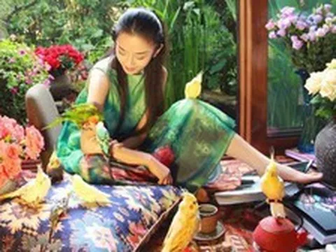 Ngoài 60 tuổi, nữ nghệ sĩ chọn sống trong căn nhà bên hồ: Cửa kính chạm sàn, sân đầy hoa, bước ra ngoài đã thấy núi và nước