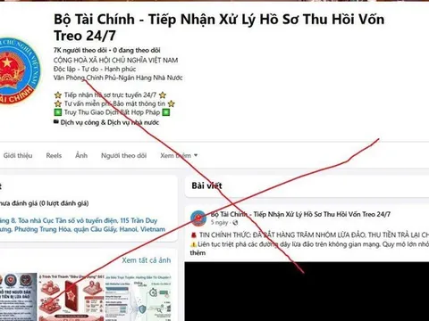 Cảnh báo giả mạo trang Facebook của Bộ Tài chính để lừa đảo
